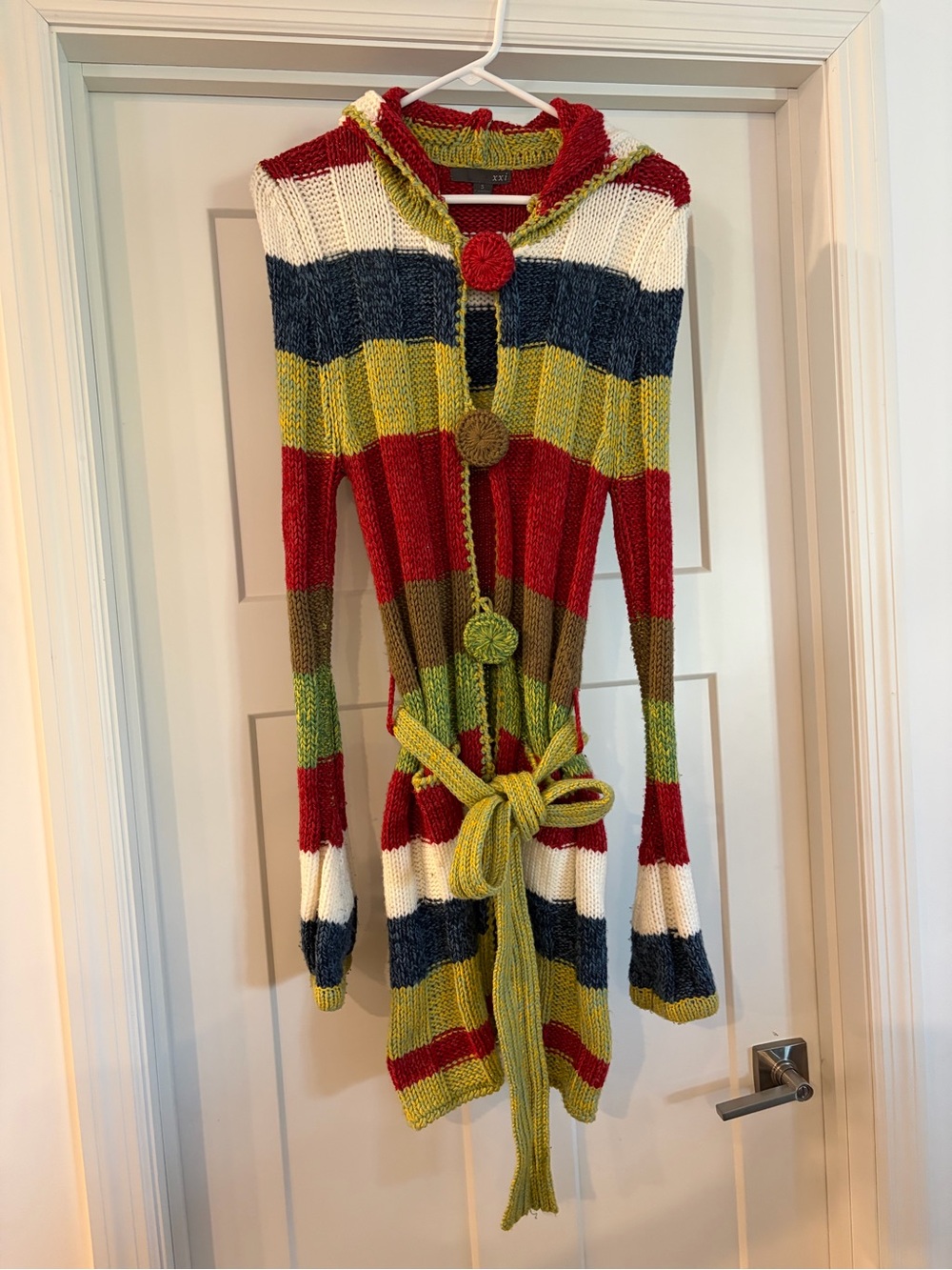 Vintage Y2K Stripe Hooded Cardigan Sweater